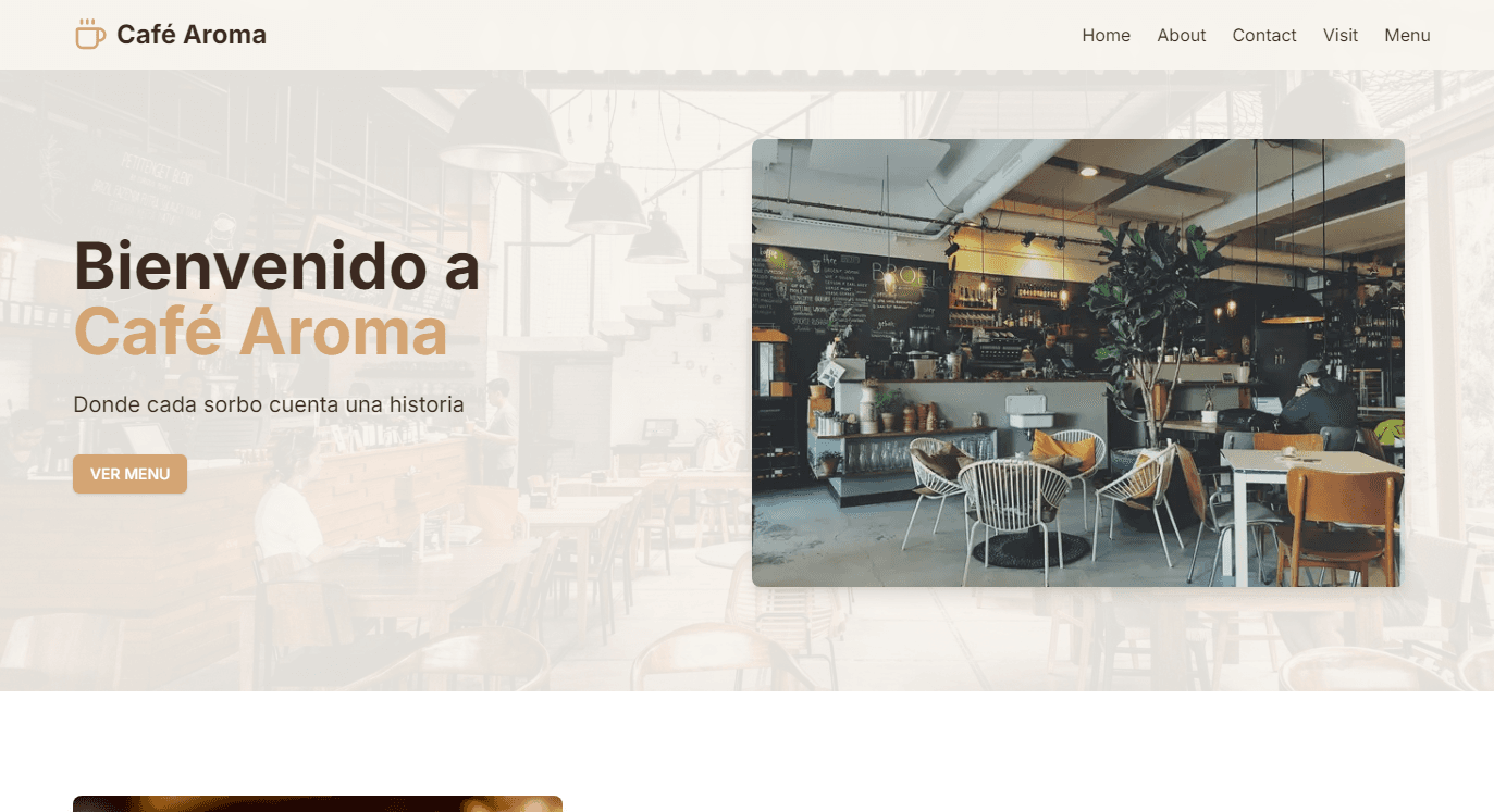Desarrollador Web - Aroma Café